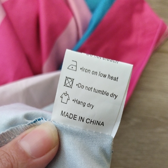 Pink and Blue Striped Sleeveless Dress - Picture 9 of 9